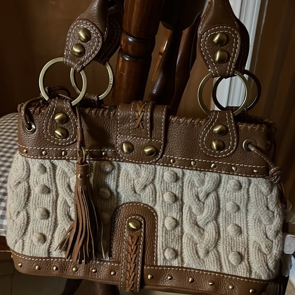❤️Final Sale”NWT Cognac RAFE Leather & sweater Lamb bag with dust bag included.. - Picture 6 of 9